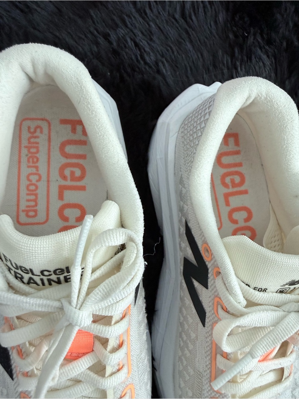New Balance White and Gray Trainers with Orange & Yellow Midsole Accent - Picture 5 of 12